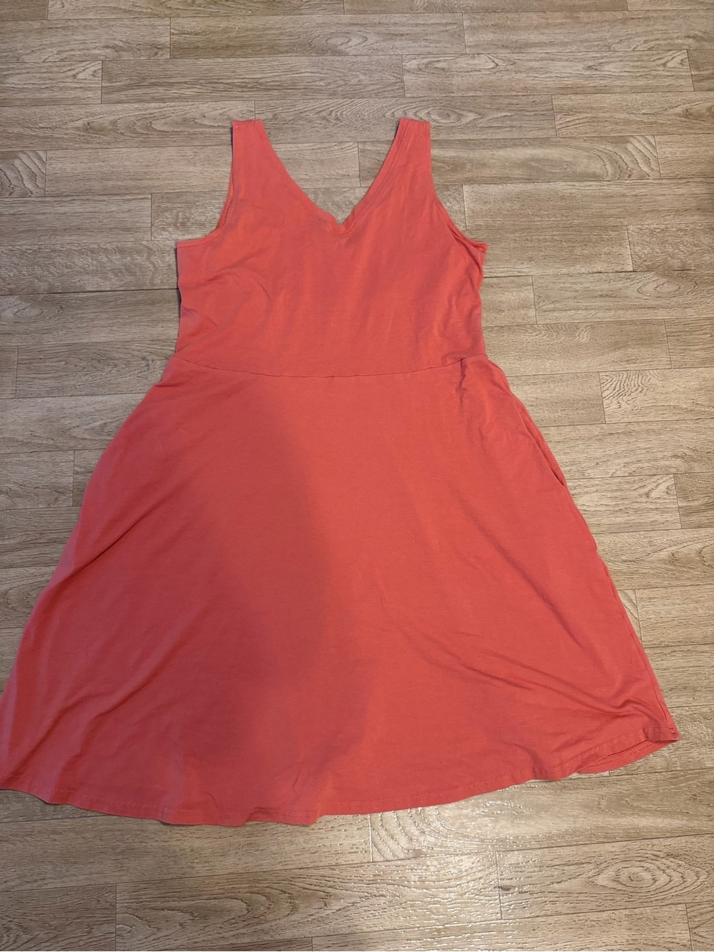 Pact Orange V-Neck Midi Dress